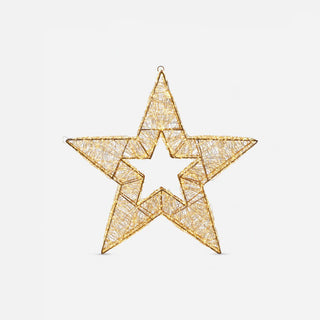 Wire Frame Gold Star with Warm White Lights - 22.5 in - Boutique Bella BellaLight