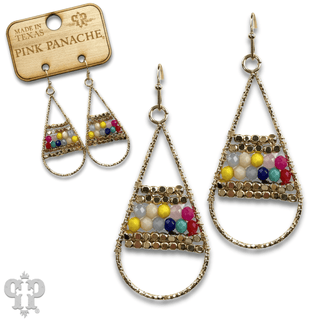 Wire wrapped beads teardrop earring, last call - Boutique Bella BellaEarrings