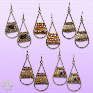 Wire wrapped beads teardrop earring, last call - Boutique Bella BellaEarrings