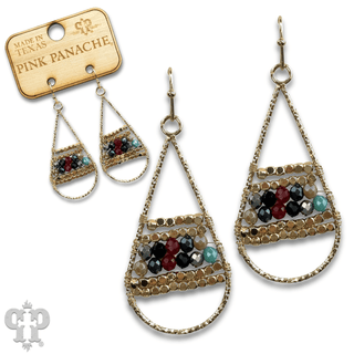 Wire wrapped beads teardrop earring, last call - Boutique Bella BellaEarrings