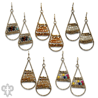 Wire wrapped beads teardrop earring, last call - Boutique Bella BellaEarrings