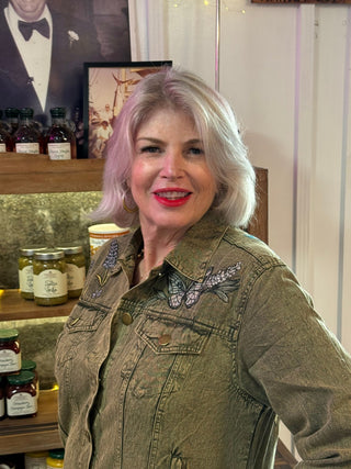 Women's Embraided Happy jacket - Boutique Bella BellaJacket