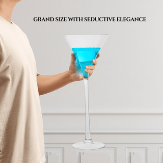 Worlds Largest Giant Martini Glass Huge 20 Inches 54 Oz Mega Glass Huge Stemware Clear Decorative Ha - Boutique Bella Bella