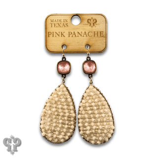 Woven bead teardrop earring with Austrian crystal - Boutique Bella BellaEarrings