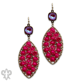 Woven flower bead diamond shape earring - Boutique Bella BellaEarrings