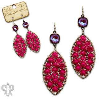 Woven flower bead diamond shape earring - Boutique Bella BellaEarrings