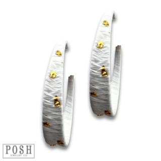 Woven gold flecked raffia hoop earring, last call - Boutique Bella BellaEarrings