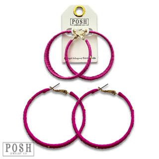 Woven gold flecked raffia hoop earring, last call - Boutique Bella BellaEarrings
