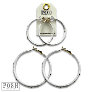 Woven gold flecked raffia hoop earring, last call - Boutique Bella BellaEarrings