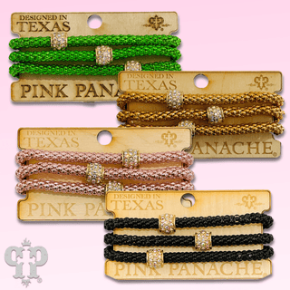 Woven mesh bracelet with pave rondelle beads - Boutique Bella BellaBracelets