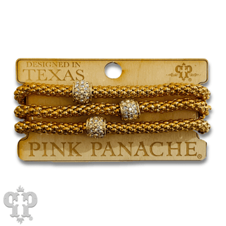 Woven mesh bracelet with pave rondelle beads - Boutique Bella BellaBracelets
