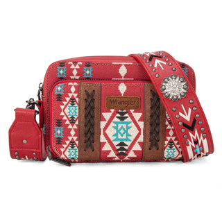 Wrangler Aztec Printed Crossbody Purse With Wallet Compartment - Boutique Bella Bellabag