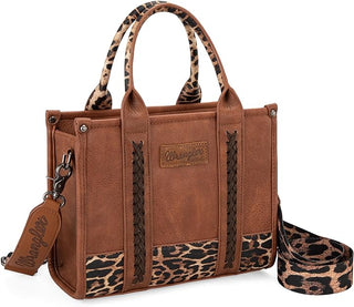 Wrangler Cow Print Concealed Carry Tote/Crossbody Leopard - Boutique Bella BellaCrossbody