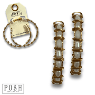 Wrapped bead hoop earring - Boutique Bella BellaEarrings