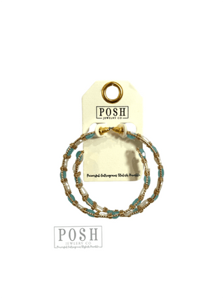 Wrapped bead hoop earring - Boutique Bella BellaEarrings