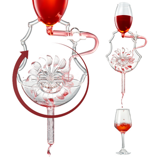 Wine Glass Wheel Decanting Aerator Set By Unique Decanter Moving Wheel Upper Middle