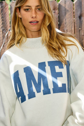 WWJD & AMEN Reversible Mock Neck Sweatshirt - Boutique Bella BellaSweatshirt