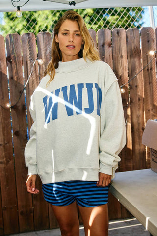 WWJD & AMEN Reversible Mock Neck Sweatshirt - Boutique Bella BellaSweatshirt