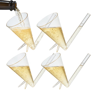 Champagne Shooter Champagne Flutes Glasses Unbreakable Acrylic With Stand Bridesmaid Proposal Box St