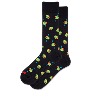 "Olives" Cotton Crew Socks by Hot Sox