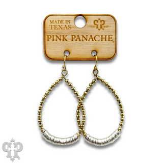 Gold and silver disc teardrop earring, last call