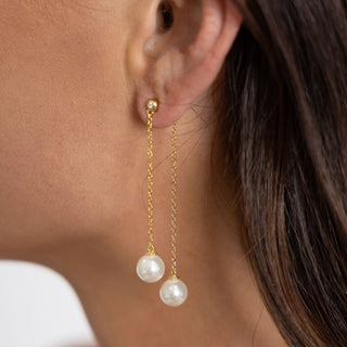 Xana Double Pearl Dangle - Boutique Bella BellaEarring