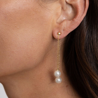 Xana Double Pearl Dangle - Boutique Bella BellaEarring