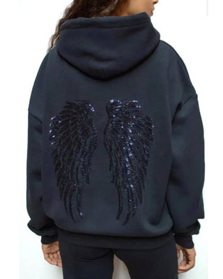 Y2k Sequined Wings Back Oversized Hoodie - Boutique Bella Bellahoodie