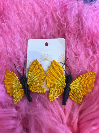 Yellow Butterfly Earrings - Boutique Bella BellaEarrings