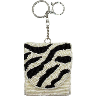Zebra Beaded AirPod Holder/Keychain - Boutique Bella BellaAirPod Case