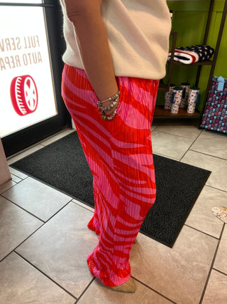 Zebra Heat Plissé Pants - Boutique Bella BellaPants