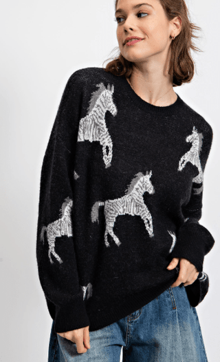 Zebra Zen Sweater - Boutique Bella BellaSweater