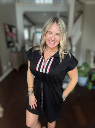 Zip and Stripes and Sass - Black - Boutique Bella BellaDress