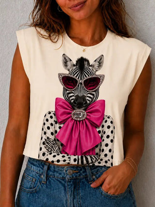 Zoeys Pink Bow 3D Jewels Muscle Tank - Boutique Bella BellaTops