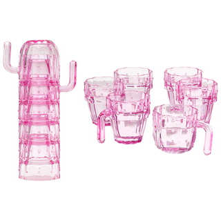 Cactus Stackable Glasses Stacktus Gifts Set Of 6 10 Oz Cactus Shape Glasses With Handles Valentines